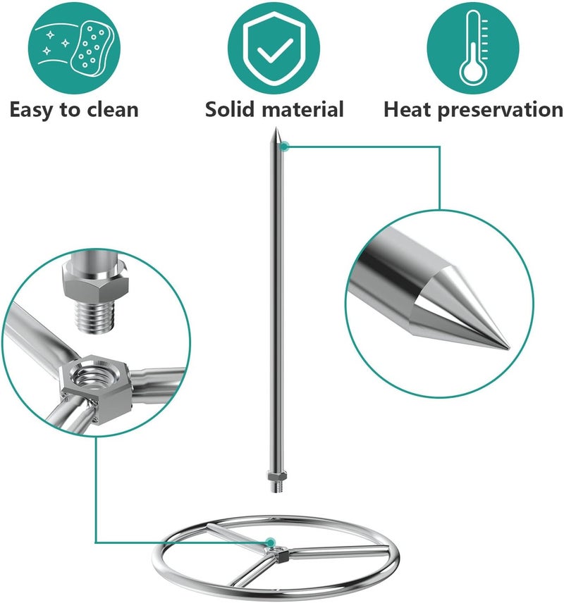 EasiBBQ Turkey Hanger with Vertical Skewer, Poultry Hanger for a Whole Chicken, Turkey Holder Rack for Bronco, Weber, Pit Barrel, Green Egg Smoker, etc, Turkey Fryer Accessories - Image 3